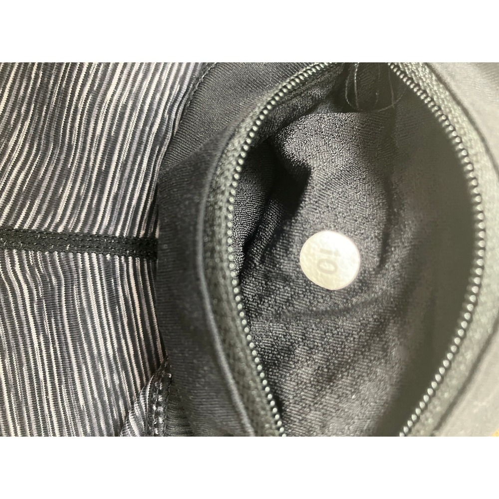 Lululemon Wunder Under Crop Leggings Black Grey Heathered Zip Pocket Size 10 - Picture 9 of 11